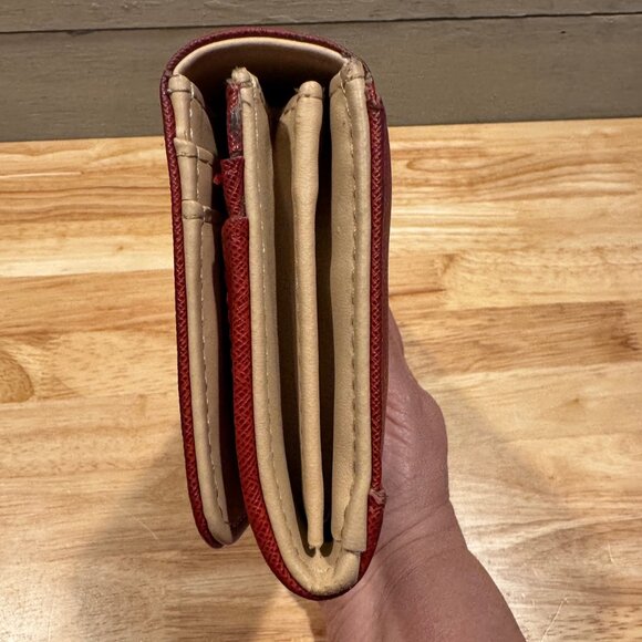 GUESS Women's Wallet Maroon/Red Zip Pocket, Outer Pocket, 14 Card Holders - Picture 4 of 8